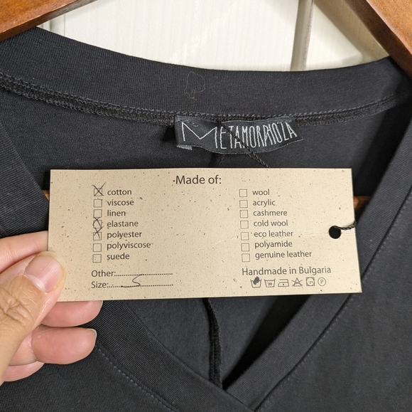 NEW Metamorphoza Top Small Tulle Sheer Sleeves Black Avant Garde Lagenlook - Picture 7 of 12